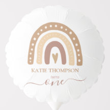 Chic Pastel Brown Rainbow Boho First Birthday