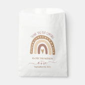 Chic Pastel Brown Rainbow Boho First Birthday Bedankzakje (Voorkant)