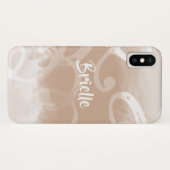 Chic Pastel Brown Waterverf zwoert met naam Case-Mate iPhone Case (Achterkant (horizontaal))