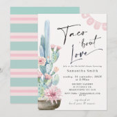 Chic Pastel Cacti Taco Bout Love Vrijgezellenfeest Kaart (Voorkant / Achterkant)