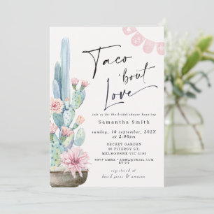 Chic Pastel Cacti Taco Bout Love Vrijgezellenfeest Kaart