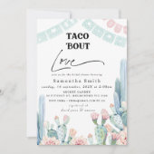 Chic Pastel Cactus Taco Bout Love Vrijgezellenfees Kaart (Voorkant)
