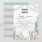 Chic Pastel Cactus Taco Bout Love Vrijgezellenfees Kaart (Voorkant / Achterkant)