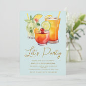 Chic Pastel Cocktail Party verjaardag Kaart (Staand voorkant)