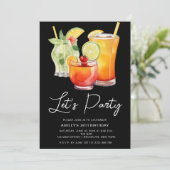 Chic Pastel Cocktail Party verjaardag Kaart (Staand voorkant)