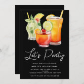 Chic Pastel Cocktail Party verjaardag Kaart (Voorkant / Achterkant)