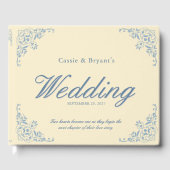 Chic Pastel Geel Elegant Trouwen Gastboek Gastenboek (Voorkant)