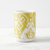Chic pastel geel en grijs ikat tribale patroon mok (Center)