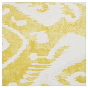 Chic pastel geel en grijs ikat tribale patroon stof