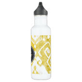 Chic pastel geel en grijs ikat tribale patroon waterfles  (Rechts)