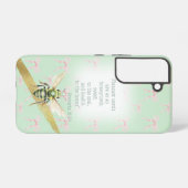 Chic Pastel Green Pink Coquette Christian Bee Samsung Galaxy Hoesje (Achterkant horizontaal)