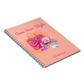 Chic Pastel Handtas & Floral Design Notitieboek (Rechterzijde)