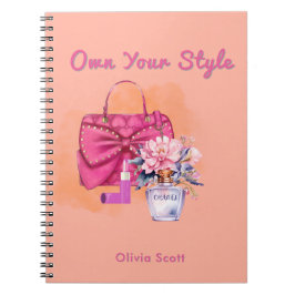 Chic Pastel Handtas & Floral Design Notitieboek