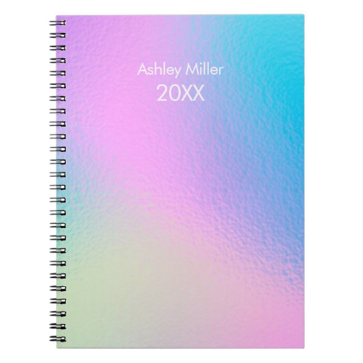 Chic Pastel Holographic Customize Notitieboek (Voorkant)