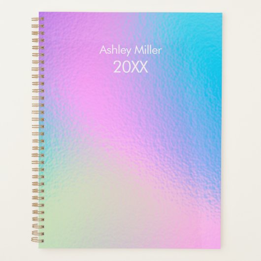Chic Pastel Holographic Customize Planner (Voorkant)