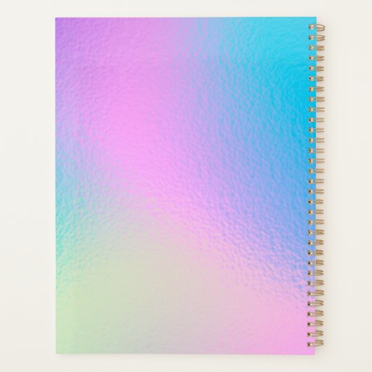 Chic Pastel Holographic Customize Planner (Achterkant)