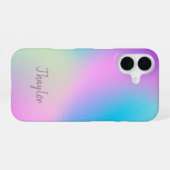 Chic Pastel Holographic Personalized Name iPhone 16 Hoesje (Achterkant horizontaal)