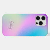 Chic Pastel Holographic Personalized Name iPhone Hoesje (Achterkant horizontaal)