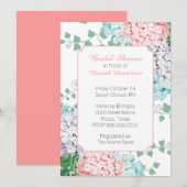 Chic pastel hortensia's bruids douche uitnodiging (Voorkant / Achterkant)