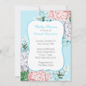 Chic Pastel Hydrangeas Baby shower Uitnodiging (Voorkant)