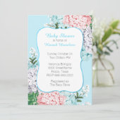 Chic Pastel Hydrangeas Baby shower Uitnodiging (Staand voorkant)