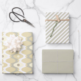 Chic Pastel Mid Century Patroon Inpakpapier Vel