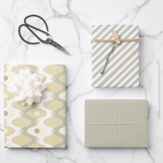 Chic Pastel Mid Century Patroon Inpakpapier Vel (Voorkant)