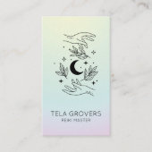 Chic Pastel Ombre Reiki Hands Chakra Healer Visitekaartje (Voorkant)