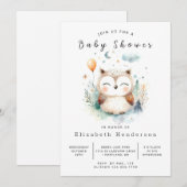 Chic Pastel Owl Baby shower Kaart (Voorkant / Achterkant)