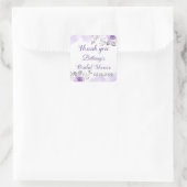 Chic Pastel Paars Floral Vrijgezellenfeest Dank u  Vierkante Sticker (Tas)