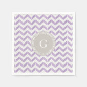 Chic Pastel paars grijs Chevron Aangepast monogram Servetten (Voorkant)