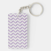 Chic Pastel paars grijs Chevron Aangepast monogram Sleutelhanger (achterkant)