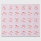 Chic Pastel Paarse Happy Galentines Day Script Cadeaupapier (Vlak)