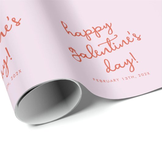 Chic Pastel Paarse Happy Galentines Day Script Cadeaupapier (Rol Hoek)