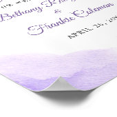 Chic Pastel Paarse Waterverf Floral Wedding Sign Poster (Hoek)