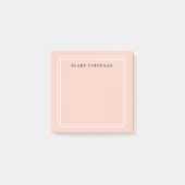 Chic Pastel Peach | Gepersonaliseerde witte grens Post-it® Notes (Voorkant)