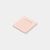 Chic Pastel Peach | Gepersonaliseerde witte grens Post-it® Notes (Schuin)