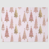 Chic Pastel Pink and Gold Christmas Tree Tissuepapier (Voorkant)