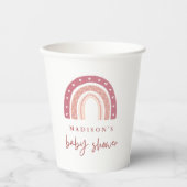 Chic Pastel Pink Rainbow Baby shower Papieren Bekers (Voorkant)