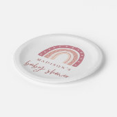 Chic Pastel Pink Rainbow Baby shower Papieren Bordje (Gekanteld)