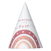 Chic Pastel Pink Rainbow Boho Birthday Feesthoedjes (Voorkant)