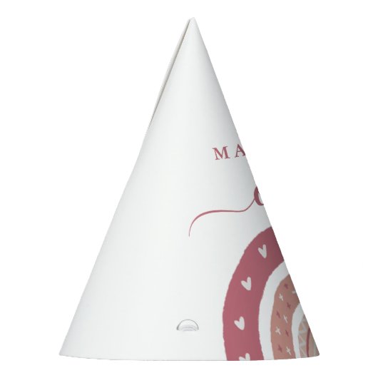 Chic Pastel Pink Rainbow Boho Birthday Feesthoedjes (Links)