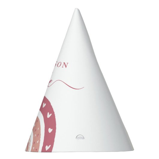 Chic Pastel Pink Rainbow Boho Birthday Feesthoedjes (Rechts)