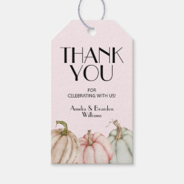 Chic Pastel Pumpkins Pink Girl Baby shower Cadeaulabel