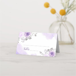 Chic Pastel Purple Flowers Weduwgoedkaart Plaatskaartje