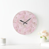Chic Pastel Roze Agate Marble Pattern Square Grote Klok (Huis)