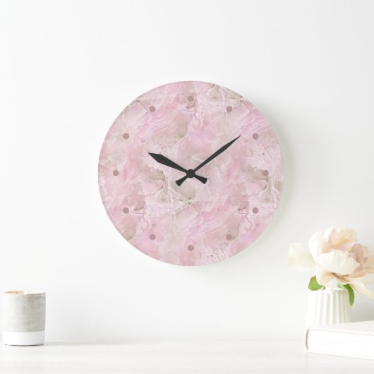 Chic Pastel Roze Agate Marble Pattern Square Grote Klok (Huis)