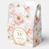 Chic Pastel Roze Boho Gouden Verjaardag Favoriet B Bedankdoosjes (Geopend)