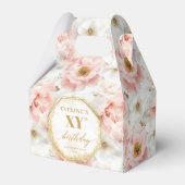 Chic Pastel Roze Boho Gouden Verjaardag Favoriet B Bedankdoosjes (Voorkant Zijde)