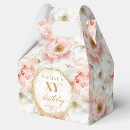 Chic Pastel Roze Boho Gouden Verjaardag Favoriet B Bedankdoosjes